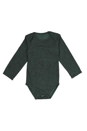 romper met stip print donkergroen