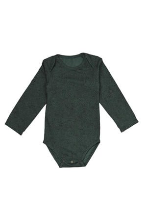 romper met stip print donkergroen