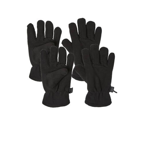 Heatkeeper thermo handschoenen - set van 2 zwart Jongens/Meisjes Polyester