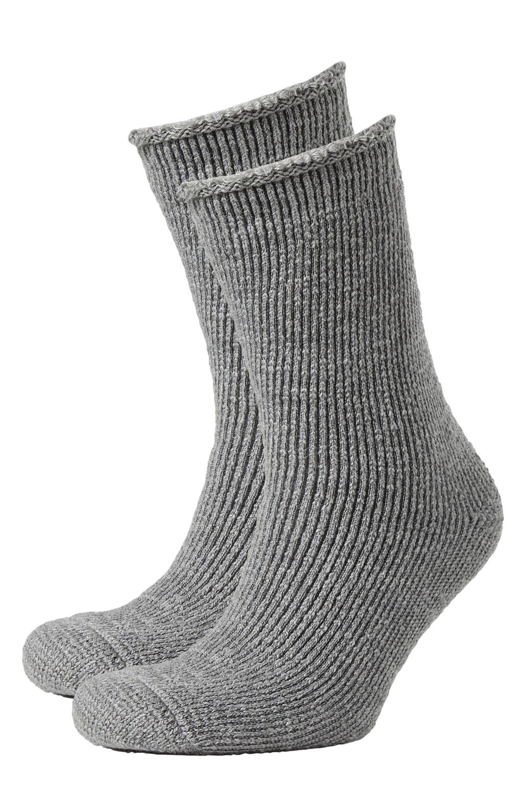 Heatkeeper thermo sokken - set van 2 grijs
