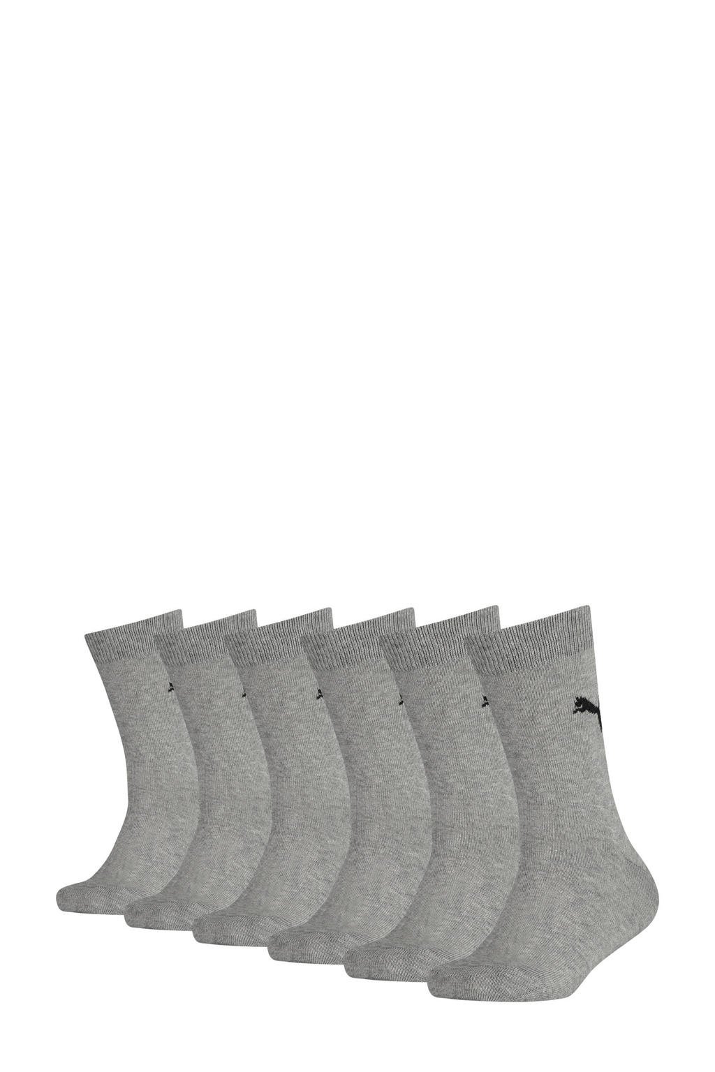 Puma sokken met logo - set van 6 grijs