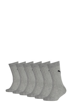 sokken met logo - set van 6 grijs