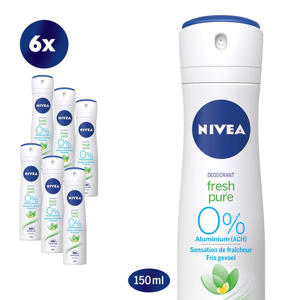 Pure & Natural Jasmine deodorant spray - 6 x 150 ml - voordeelverpakking