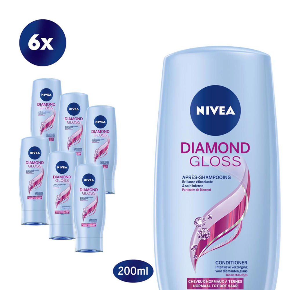 NIVEA Diamond Gloss Care conditioner - 6 x 200 ml - voordeelverpakking