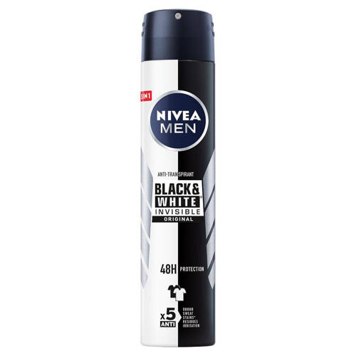 Nivea Invisible for Black & White Power deodorant spray 6 x 200 ml voordeelverpakking