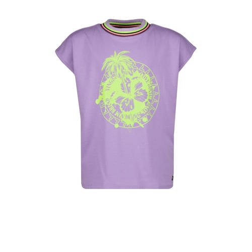 Vingino T-shirt Hirijke met printopdruk lila Paars Meisjes Katoen Ronde hals