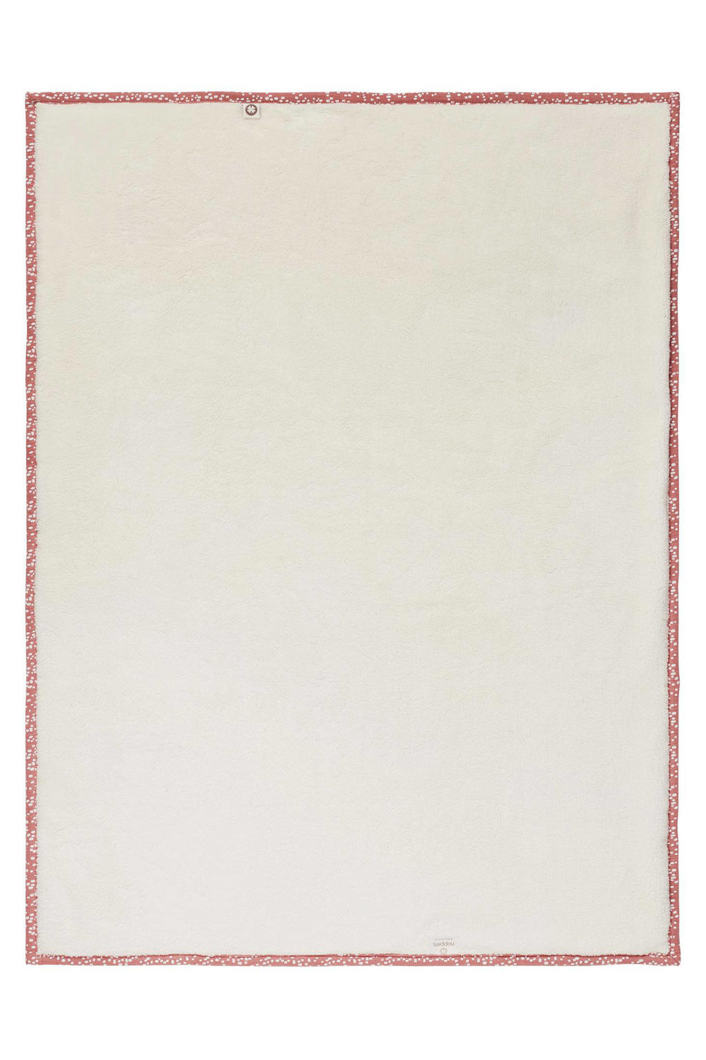 Noppies Baby Comfort Teddy Fancy Dot reversible baby wiegdeken teddy 75x100 cm Brick Dust