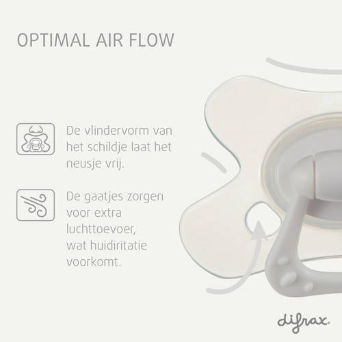 Difrax Dental Fopspeen 6+ Maanden Glow in the Dark 2 stuks Transparant