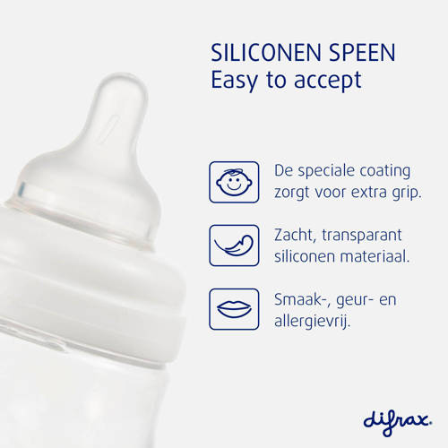 Difrax S-Babyfles Wide 310 ml Anti Koliek Roze