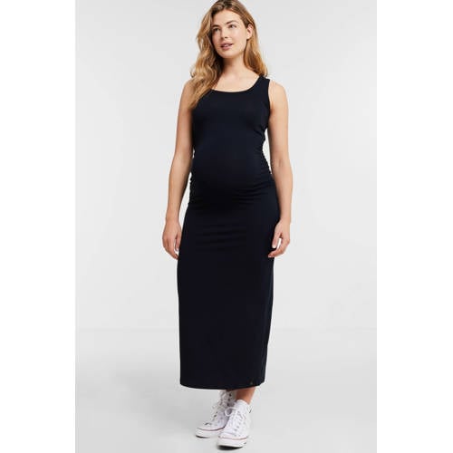 LOVE2WAIT zwangerschapsjurk donkerblauw Dames Katoen Ronde hals Effen