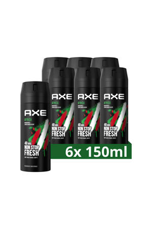 Africa Deodorant bodyspray - 6 x 150 ml - voordeelverpakking