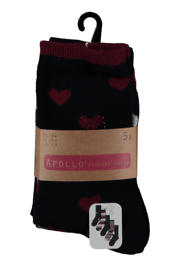 thumbnail: Apollo sokken met all-over-print - set van 10 zwart/rood