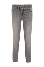 thumbnail: Grijze meisjes LTB super skinny jeans Julita van stretchdenim met regular waist, rits- en knoopsluiting en effen