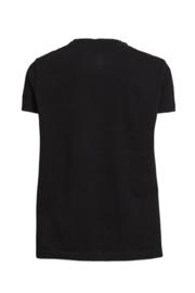 thumbnail: Zwarte meisjes anytime geweven T-shirt van duurzaam katoen met korte mouwen en ronde hals