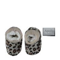 thumbnail: Apollo gebreide slofjes panterprint beige/zwart/bruin