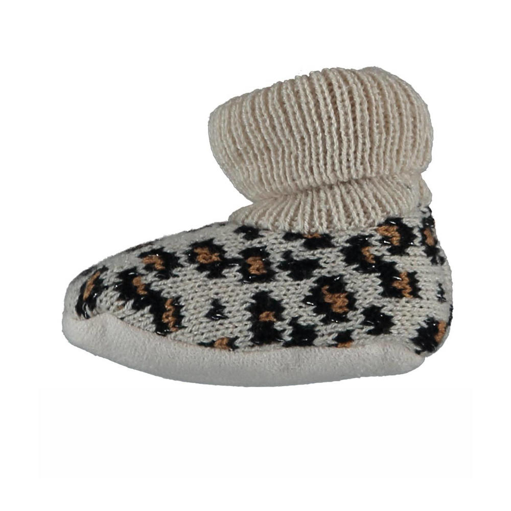 Apollo gebreide slofjes panterprint beige/zwart/bruin