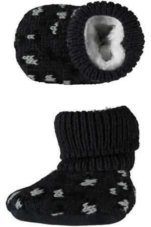 gebreide slofjes donkerblauw