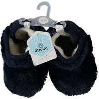 thumbnail: Apollo slofjes met imitatiebont donkerblauw