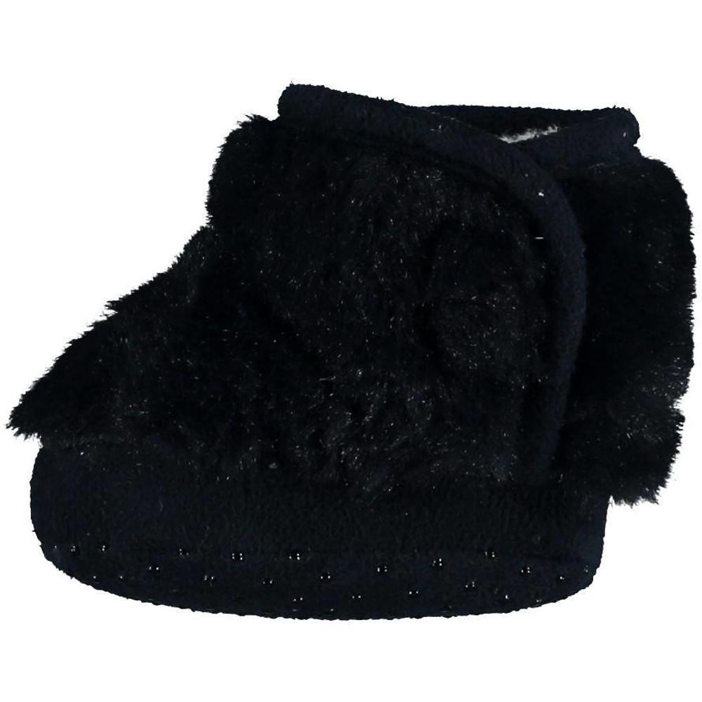 Apollo slofjes met imitatiebont donkerblauw