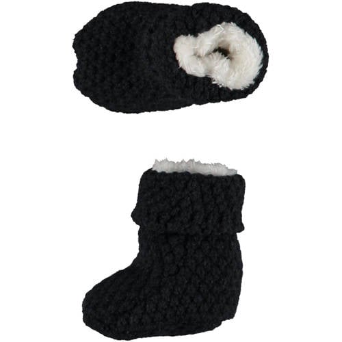 Apollo gebreide baby slofjes 0-3 mnd donkerblauw Jongens/Meisjes Polyester