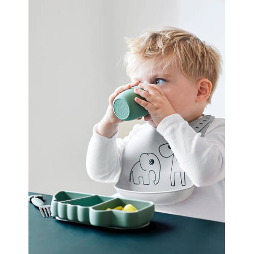 Done by Deer Silicone mini mok Green Drinkbeker Groen