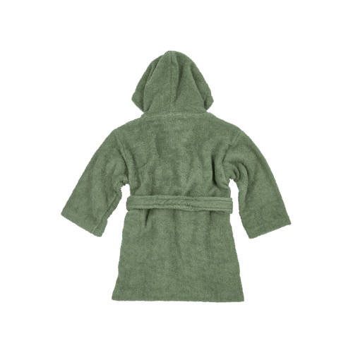 Meyco basic badstof badjas forest green Groen Jongens/Meisjes Katoen Capuchon