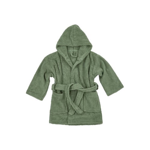 Meyco basic badstof badjas forest green Groen Jongens/Meisjes Katoen Capuchon