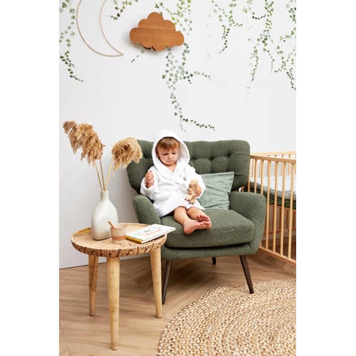 Meyco basic badstof badjas wit Jongens/Meisjes Katoen Capuchon Effen