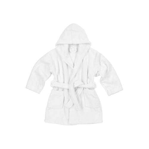 Meyco basic badstof badjas wit Jongens/Meisjes Katoen Capuchon Effen