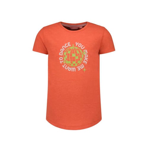 TYGO & vito T-shirt met printopdruk oranje Meisjes Polyester Ronde hals