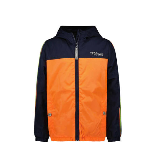 TYGO & vito zomerjas van gerecycled polyester oranje/donkerblauw Meerkleurig 