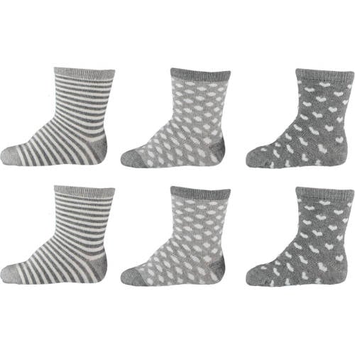 Apollo sokken - set van 6 grijs/wit Multi Meisjes Stretchkatoen All over print