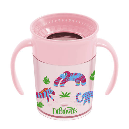 Dr. Brown's C s 360 Cup met handvat roze 200 ml Drinkbeker