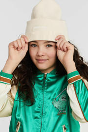 thumbnail: Street called Madison satijnen bomberjack Rock on met borduursels groen/ecru