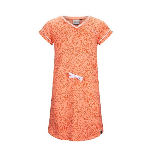Retour Jeans jurk Rouen met all over print perzik Oranje Meisjes Stretchkatoen V