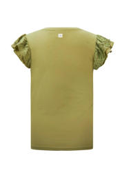 thumbnail: Retour Jeans basic T-shirt Drancy met kant licht khakigroen