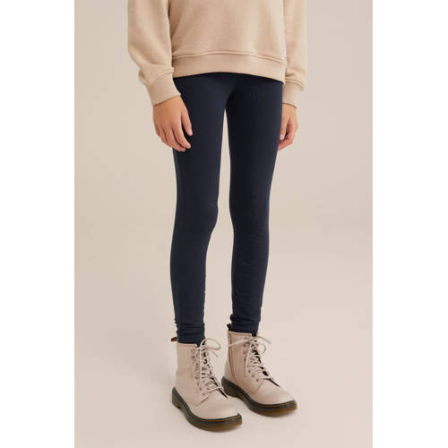 WE Fundamentals legging donkerblauw Meisjes Katoen Effen - maat 110/116 afbeelding