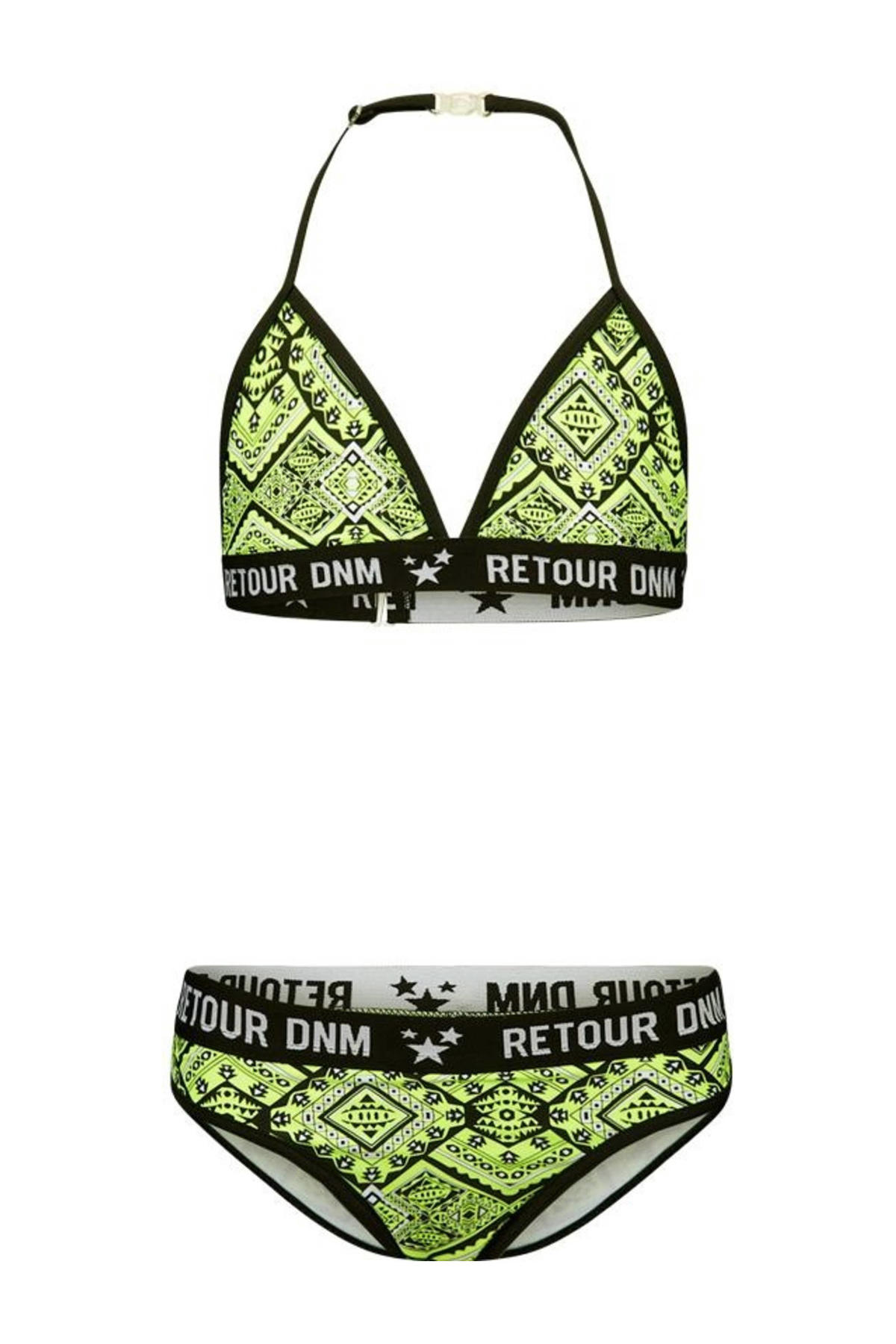 Retour Denim triangel bikini neon geel/zwart