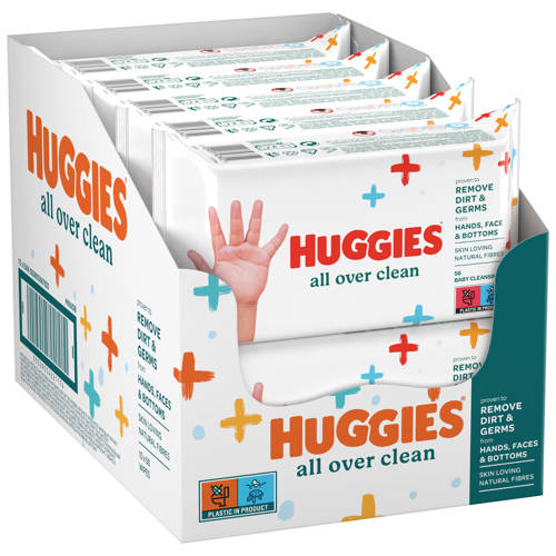 Huggies All Over Clean billendoekjes van handjes,billen en snoetjes - 560 billendoekjes