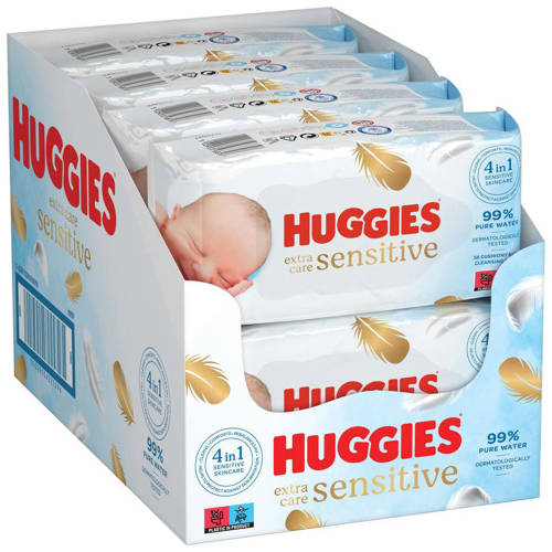 Huggies Extra Care Sensitive billendoekjes - Extra zachte - 448 billendoekjes