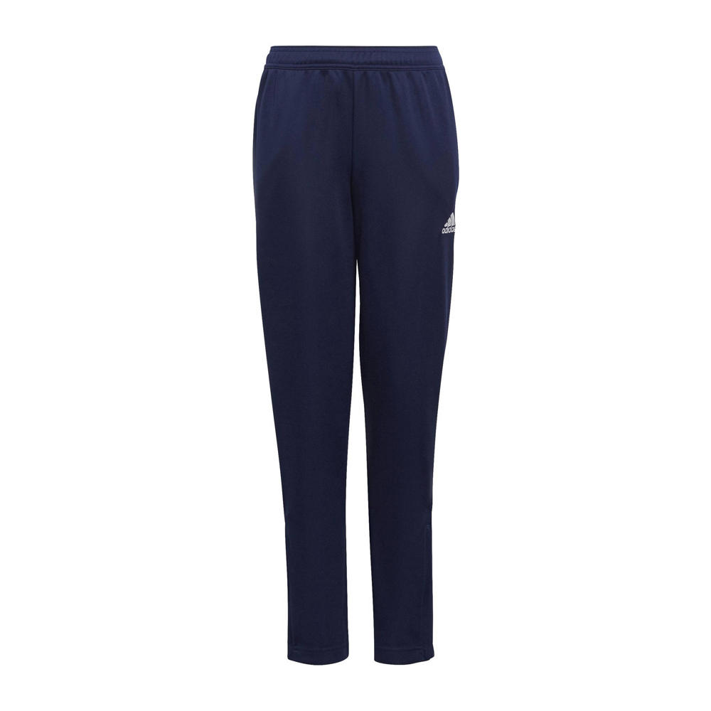 Donkerblauwe jongens en meisjes adidas Performance Junior trainingsbroek van polyester met regular fit, regular waist en logo dessin