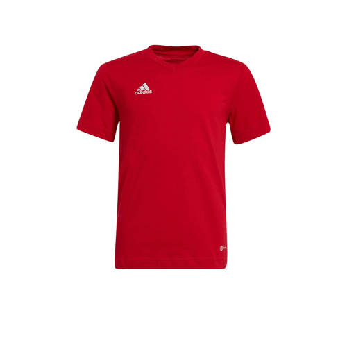 adidas Performance junior voetbalshirt rood Sport t-shirt Jongens/Meisjes Katoen V-hals