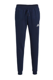thumbnail: Donkerblauwe jongens en meisjes adidas Performance Junior joggingbroek van katoen met regular fit, regular waist en logo dessin