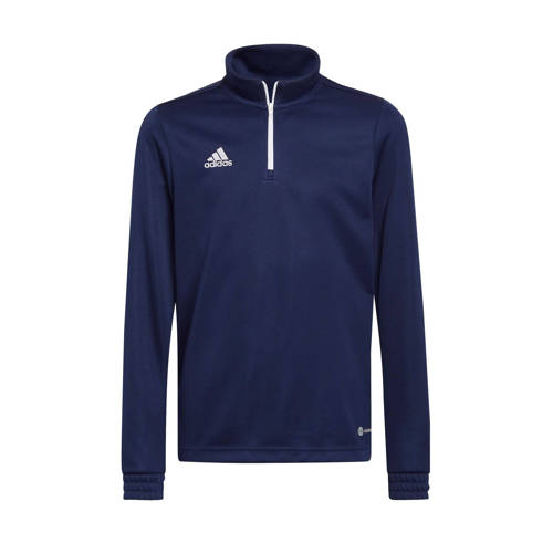 adidas Performance junior voetbalshirt donkerblauw Sport t-shirt Jongens Polyester Opstaande kraag