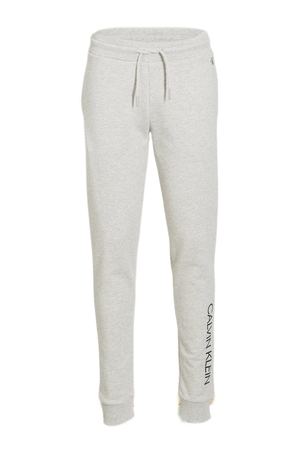 CALVIN KLEIN JEANS regular fit joggingbroek van katoen grijs melange ...
