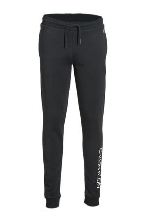 regular fit joggingbroek van katoen zwart