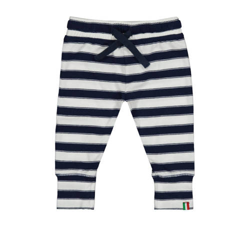 Vingino baby regular fit broek Samma met all over print donkerblauw/wit Jongens Stretchkatoen