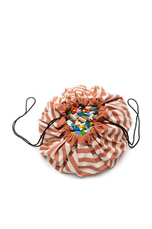 2-in-1 opbergzak / speelkleed - Stripes Brown - 140 cm