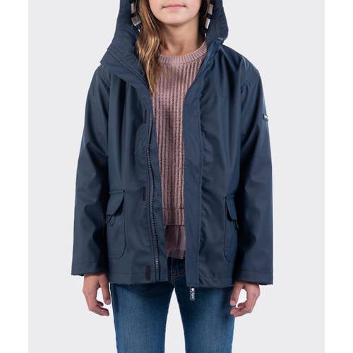 Igor unisex regenjas zomer Euri donkerblauw Jongens/Meisjes Polyester Capuchon - maat 140 afbeelding