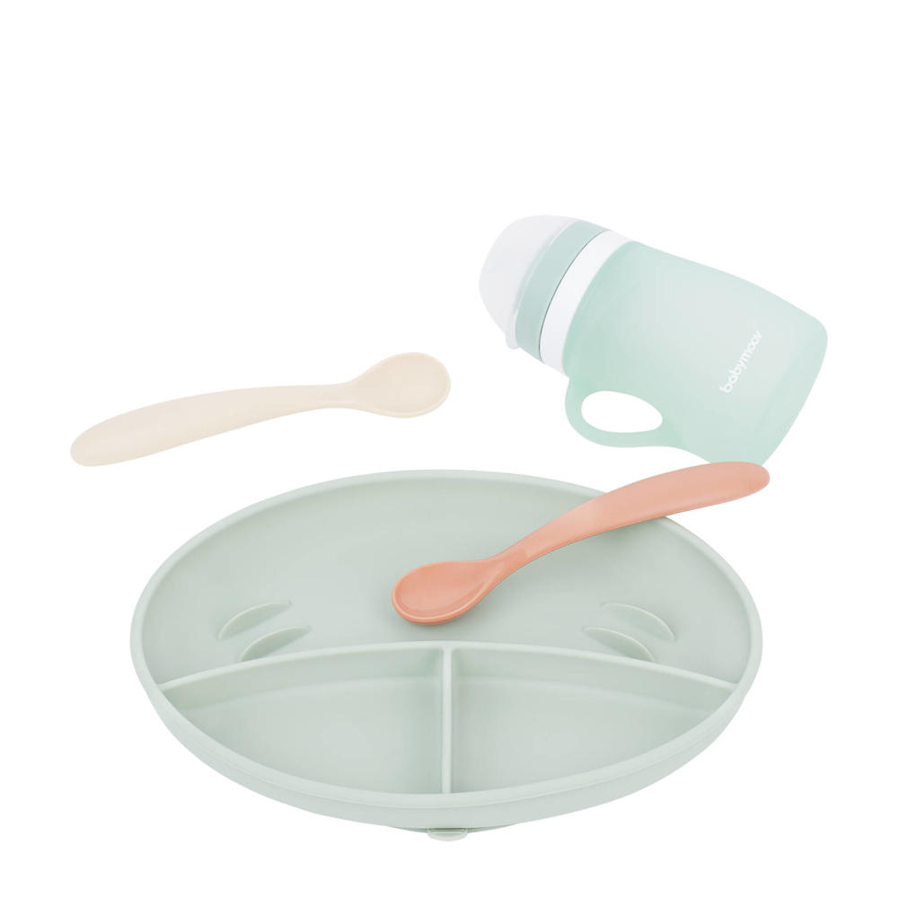 Babymoov serviesset GROW'ISY (bordje + lepel x2 + drinkbeker)